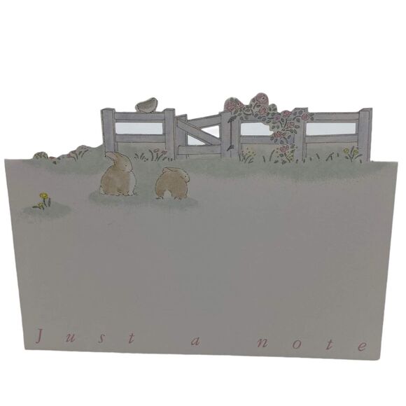 Vintage Blank Cards Bunnies & Mouse by Peggy Burton & Angela Sinno 12pcs Lot - Picture 9 of 11